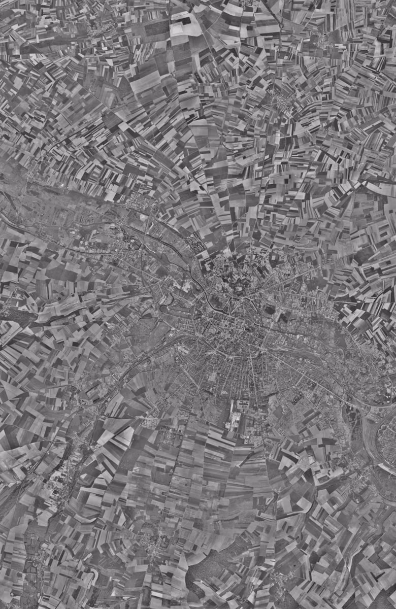 Amiens en 1952, le territoire vu du ciel, au même cadrage