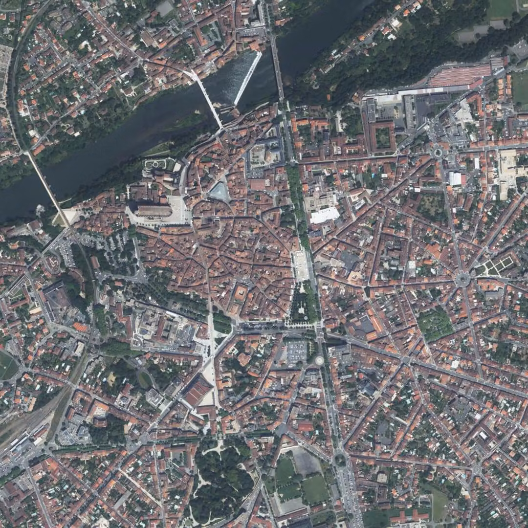 Albi aujourd'hui, le centre vu du ciel