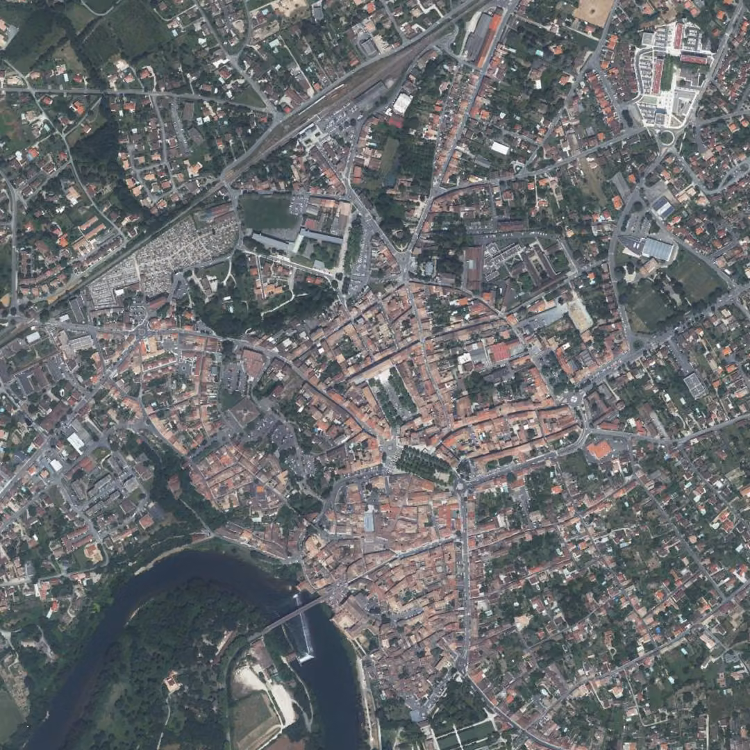 Gaillac aujourd'hui, le centre vu du ciel