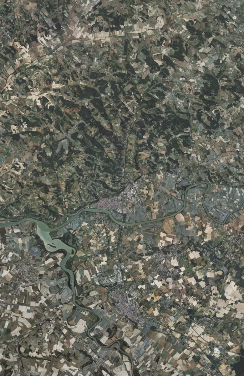 Moissac aujourd'hui, le territoire vu du ciel