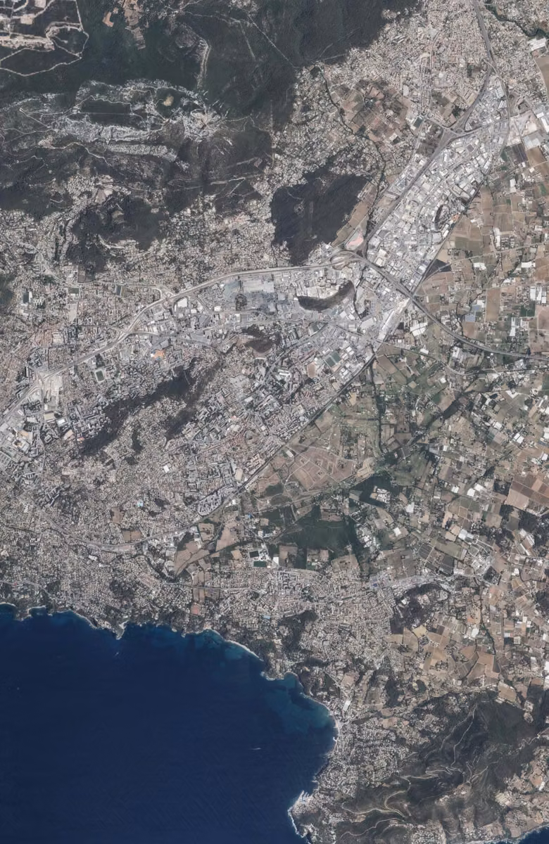 La Garde aujourd'hui, le territoire vu du ciel