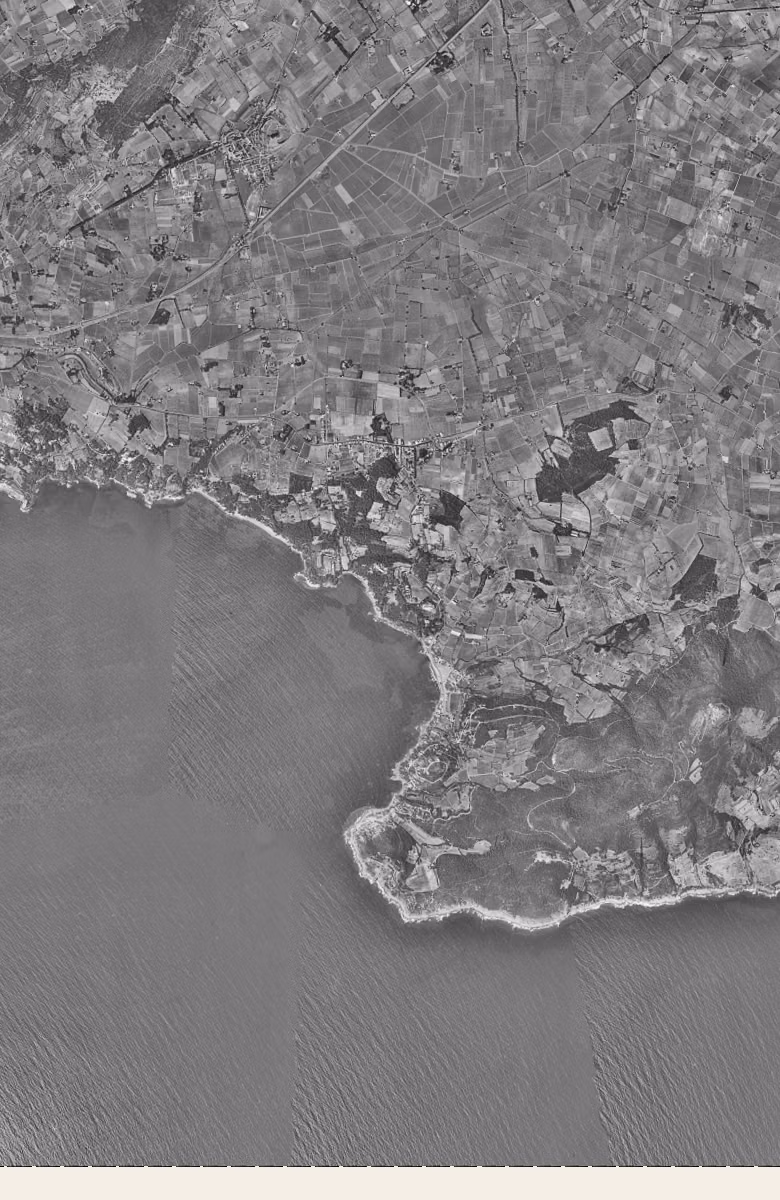 Le Pradet en 1955, le territoire vu du ciel, au même cadrage
