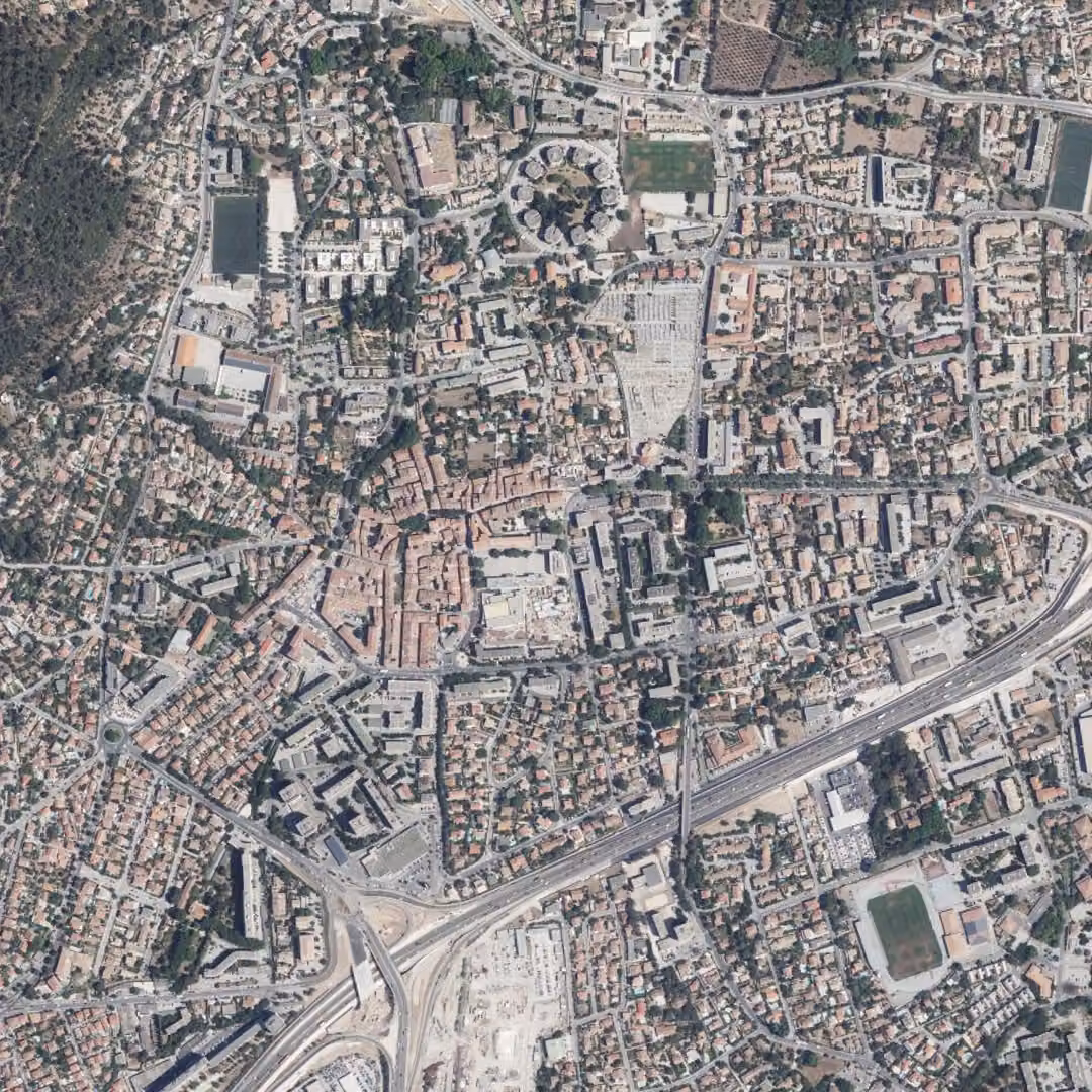 La Valette-du-Var aujourd'hui, le centre vu du ciel