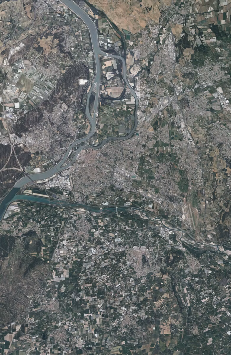 Avignon aujourd'hui, le territoire vu du ciel