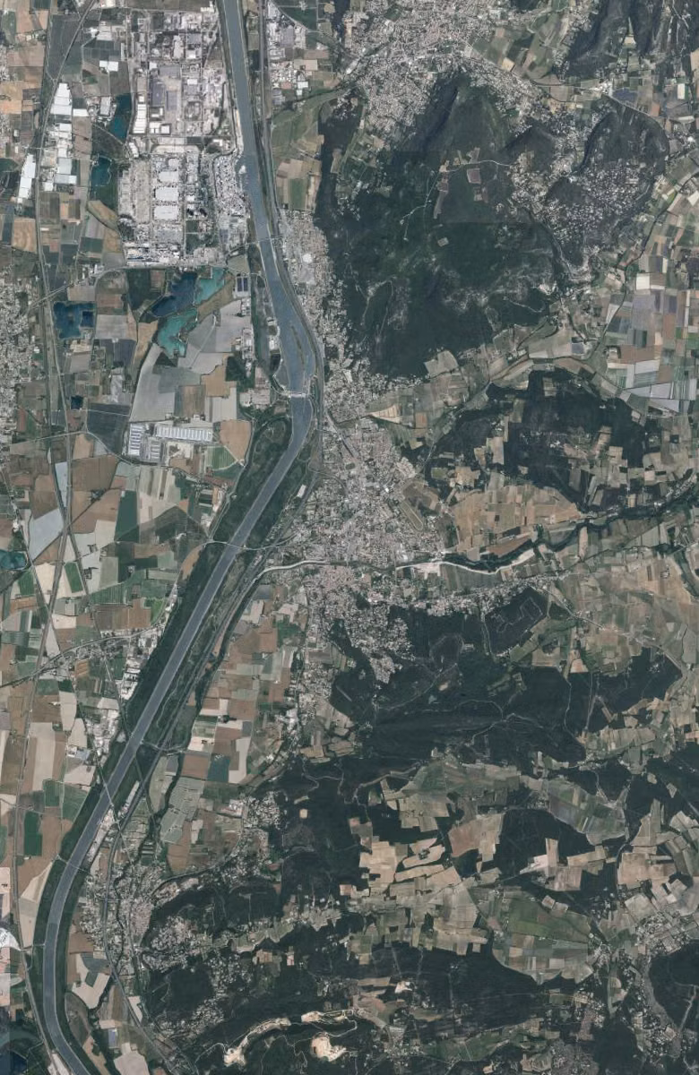 Bollène aujourd'hui, le territoire vu du ciel