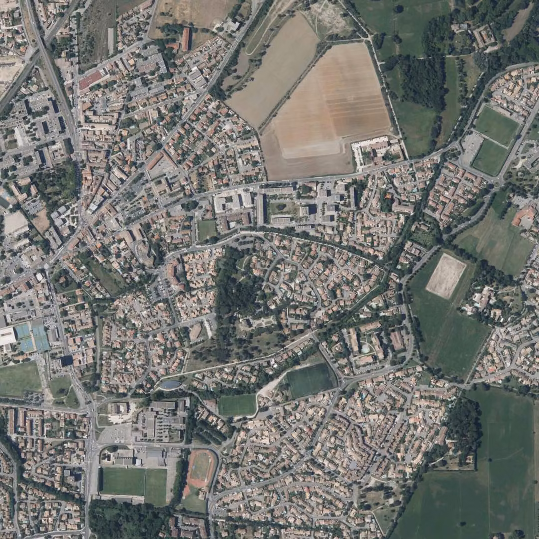 Le Pontet aujourd'hui, le centre vu du ciel