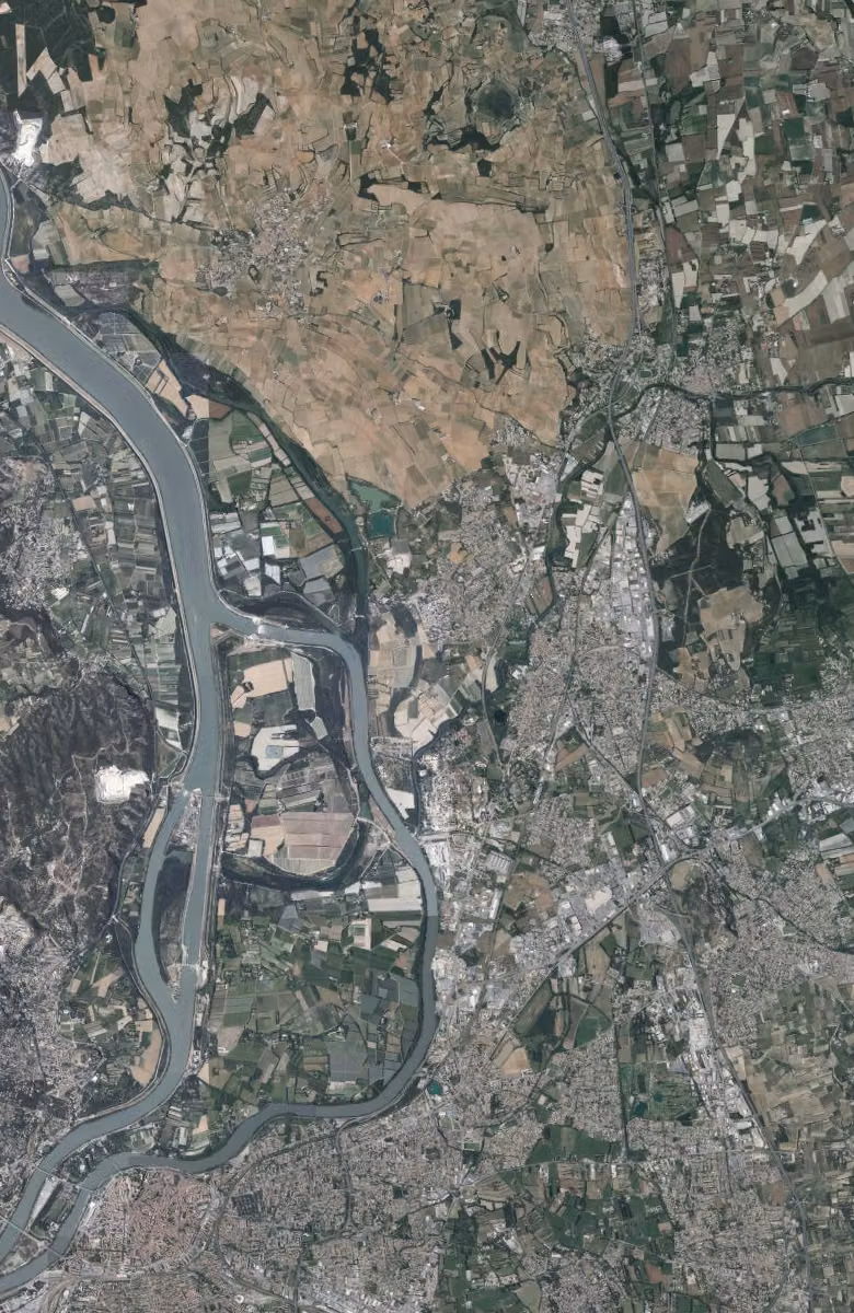 Sorgues aujourd'hui, le territoire vu du ciel