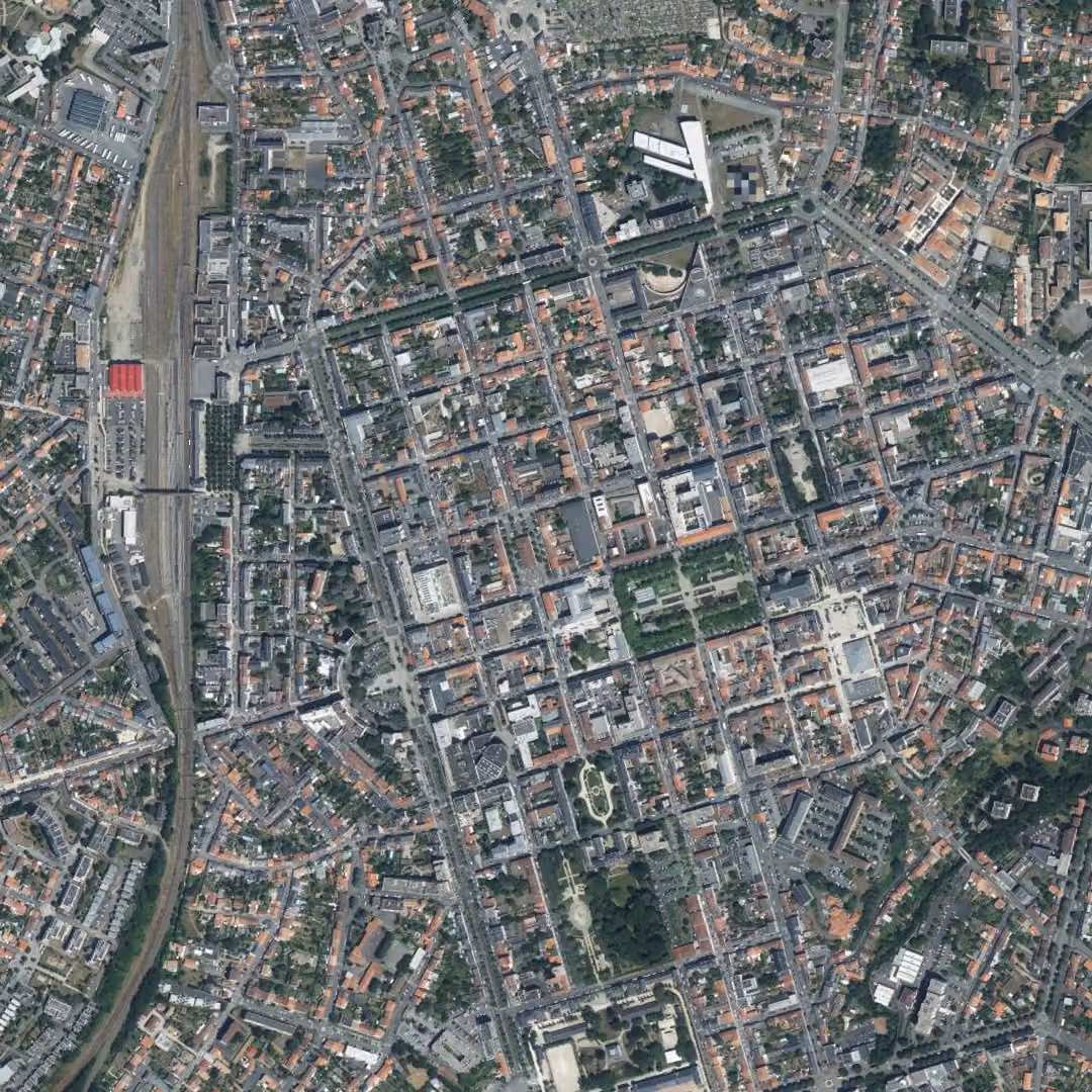 La Roche-sur-Yon aujourd'hui, le centre vu du ciel