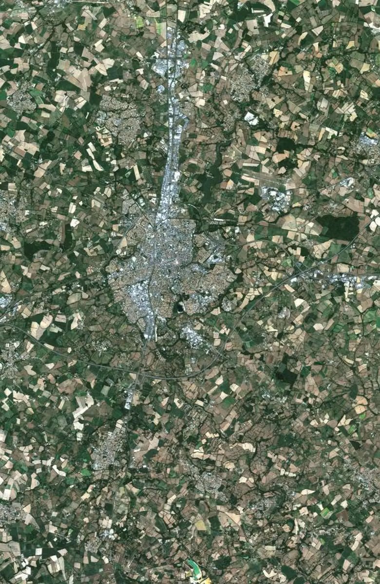 La Roche-sur-Yon aujourd'hui, le territoire vu du ciel