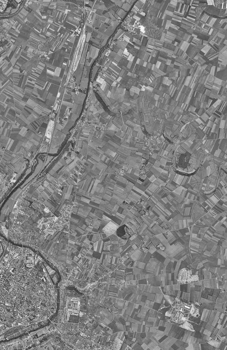 Buxerolles en 1958, le territoire vu du ciel, au même cadrage