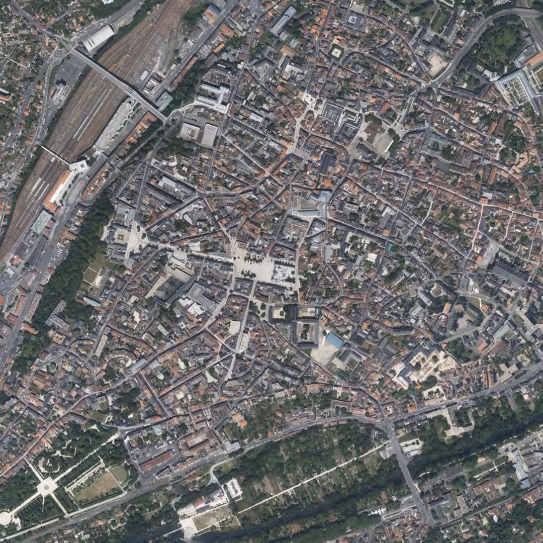 Poitiers aujourd'hui, le centre vu du ciel