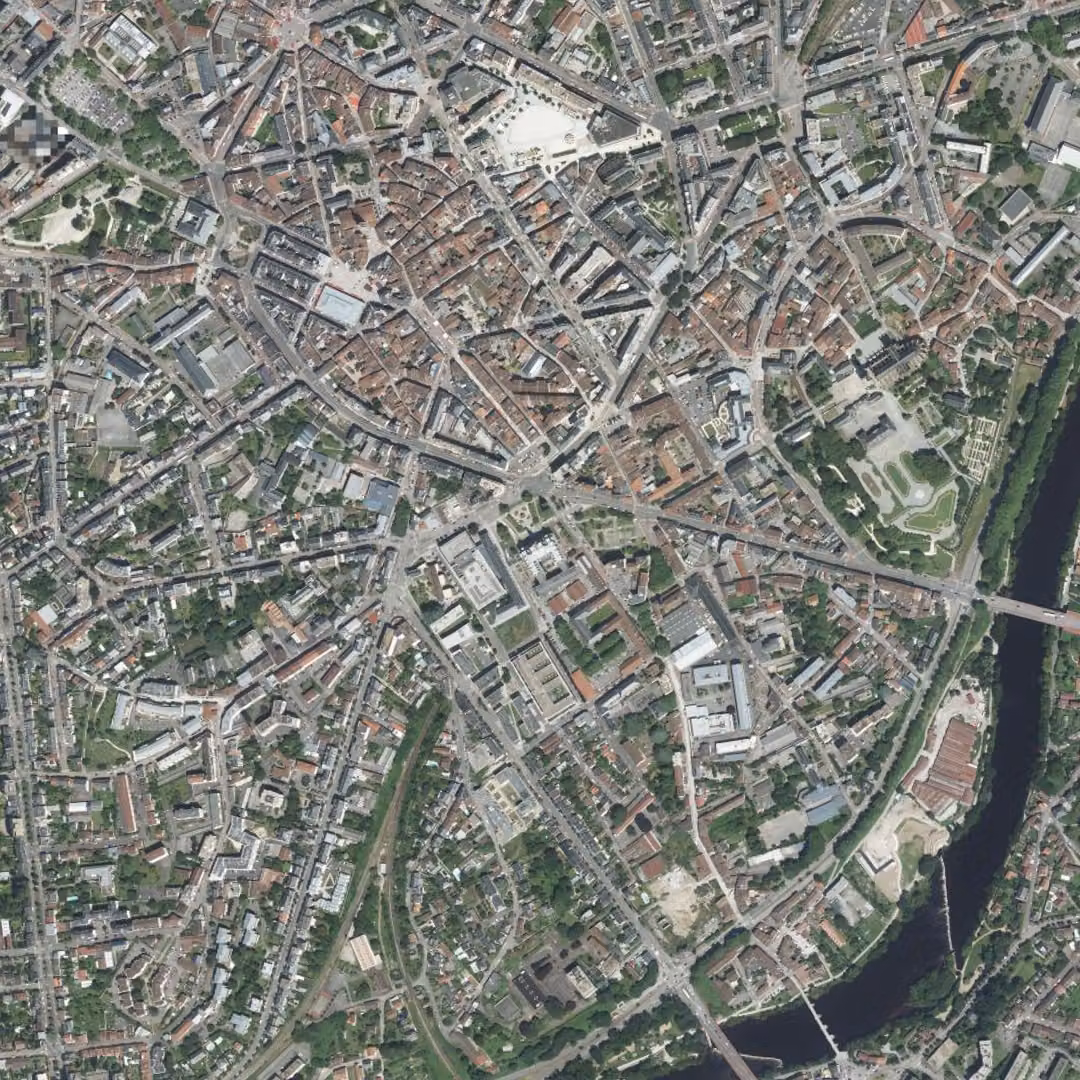 Limoges aujourd'hui, le centre vu du ciel