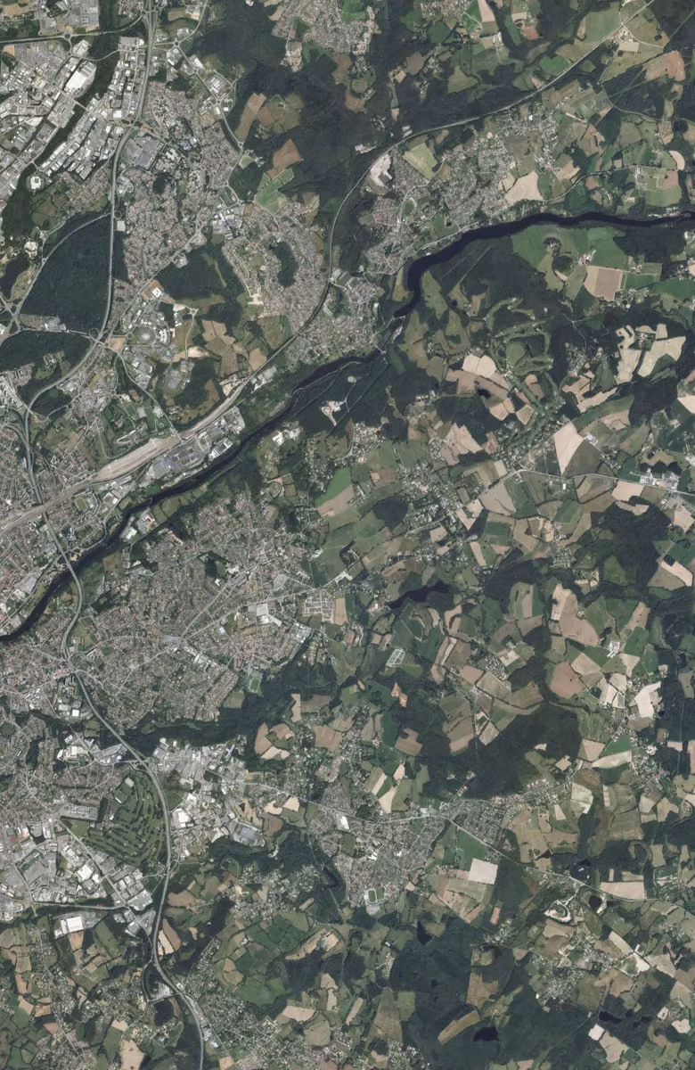 Panazol aujourd'hui, le territoire vu du ciel