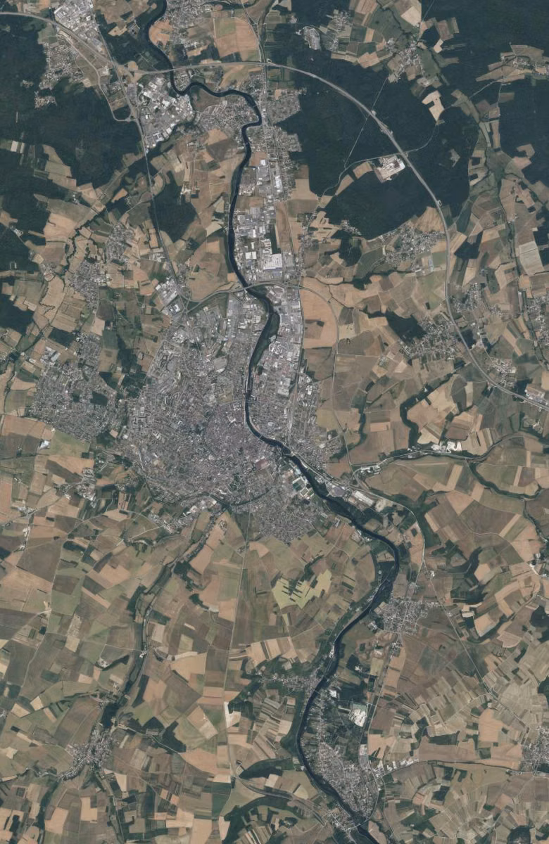 Auxerre aujourd'hui, le territoire vu du ciel
