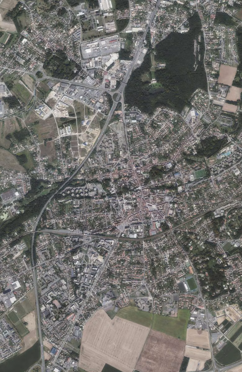 Arpajon aujourd'hui, le territoire vu du ciel