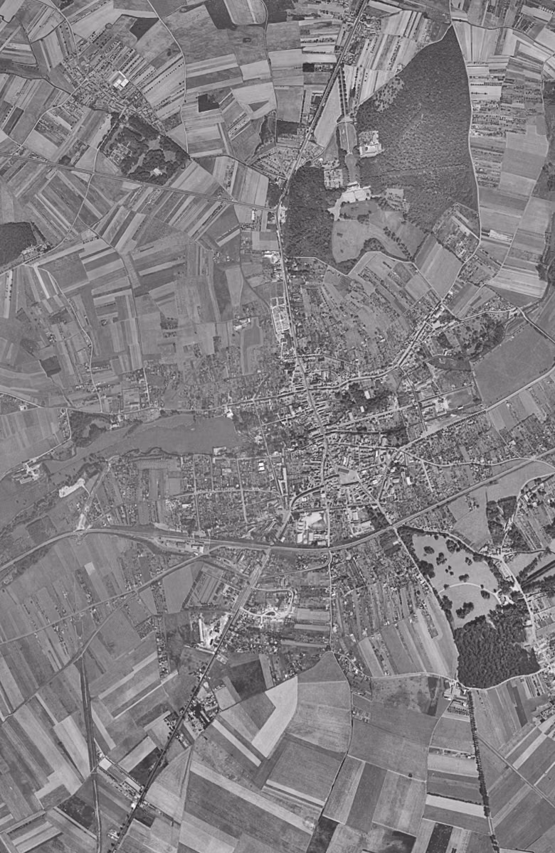 Arpajon en 1954, le territoire vu du ciel, au même cadrage