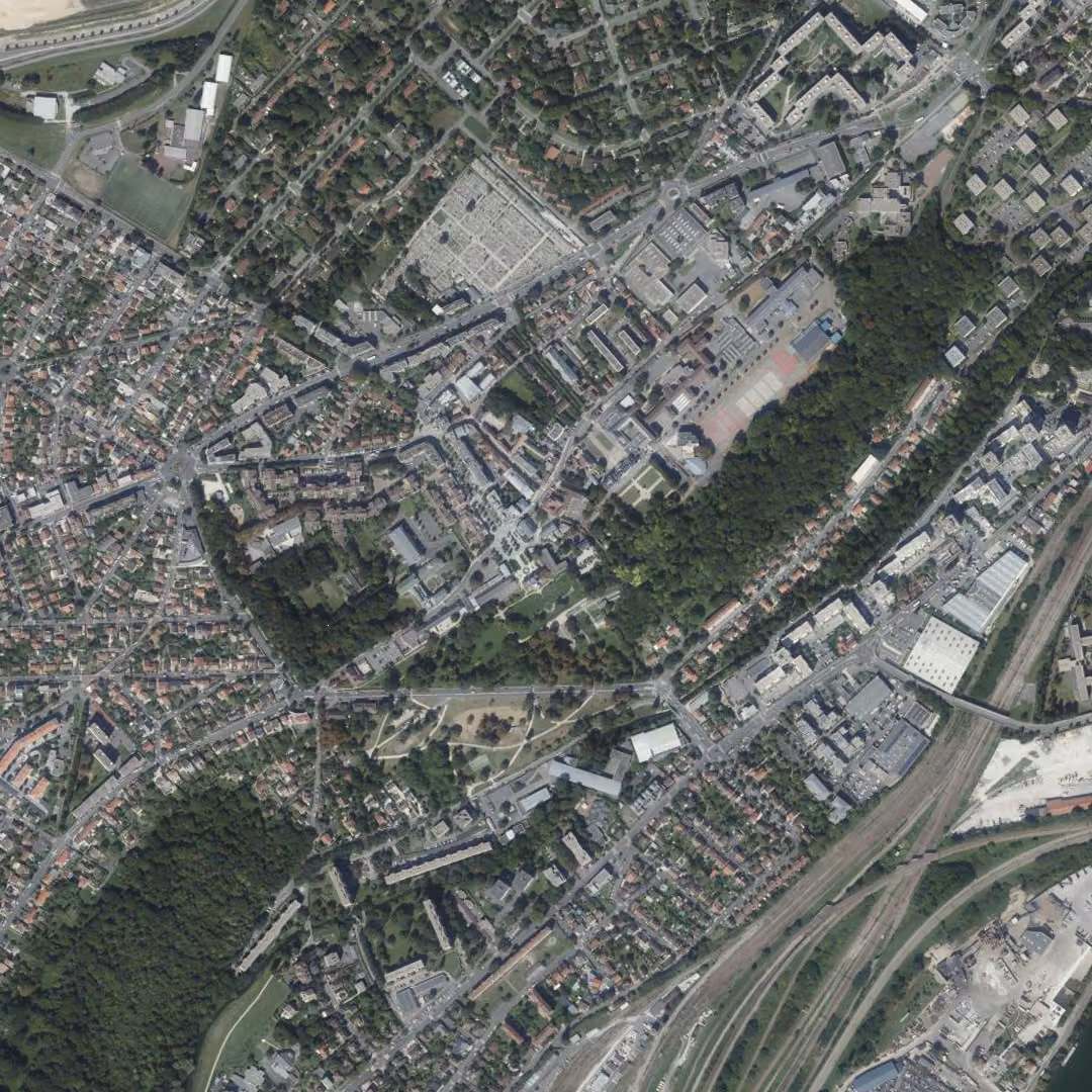 Athis-Mons aujourd'hui, le centre vu du ciel