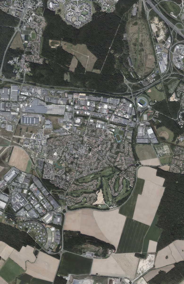 Bondoufle aujourd'hui, le territoire vu du ciel
