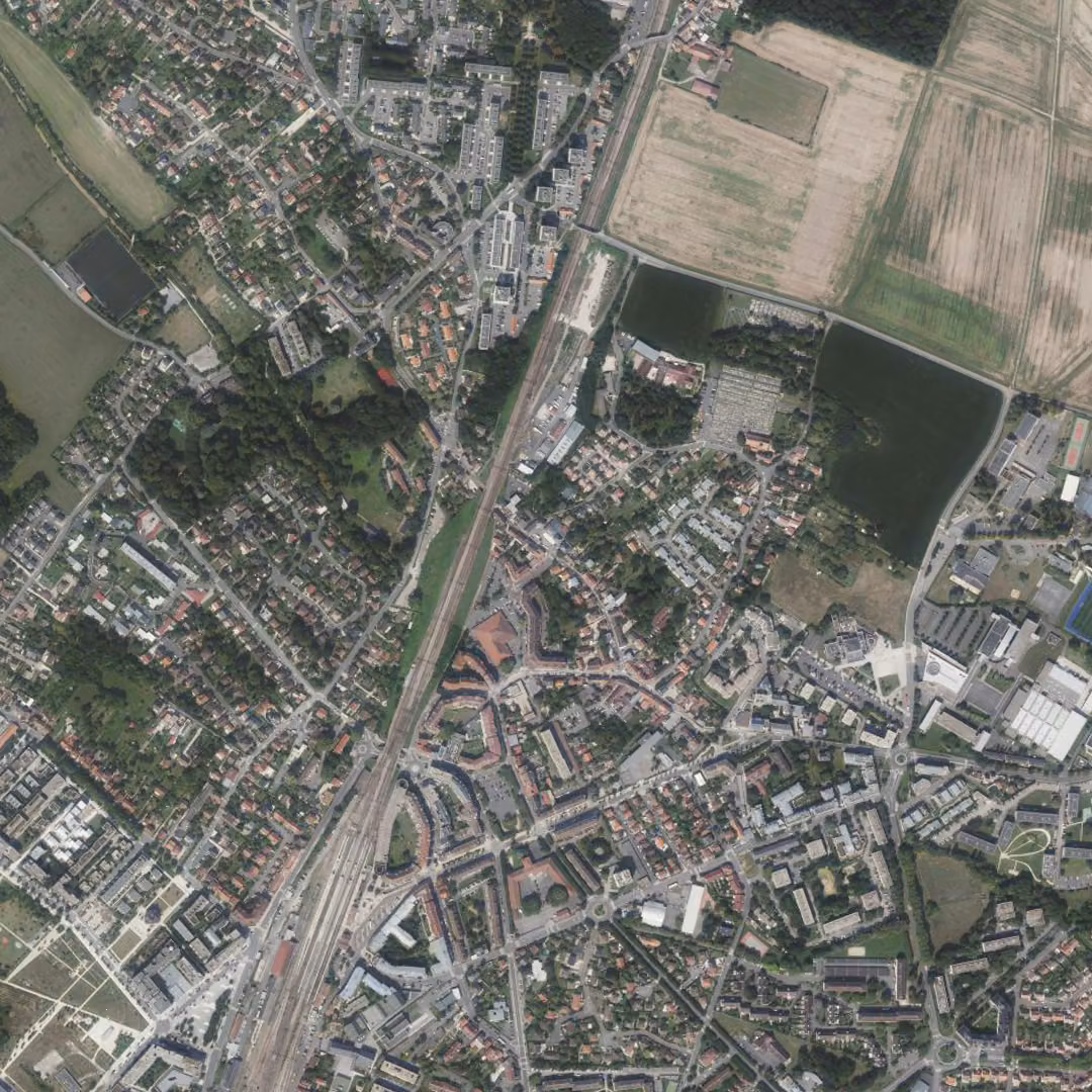 Brétigny-sur-Orge aujourd'hui, le centre vu du ciel