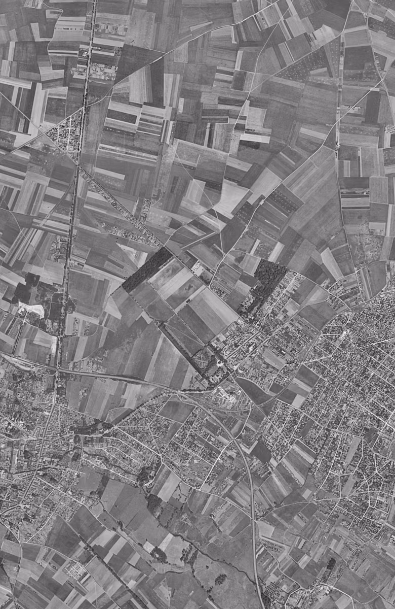 Chilly-Mazarin en 1949, le territoire vu du ciel, au même cadrage