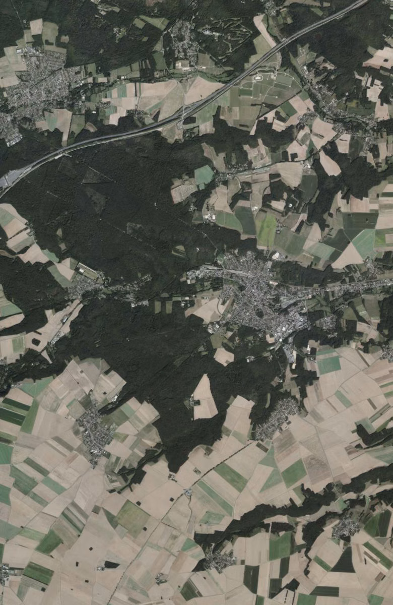 Dourdan aujourd'hui, le territoire vu du ciel