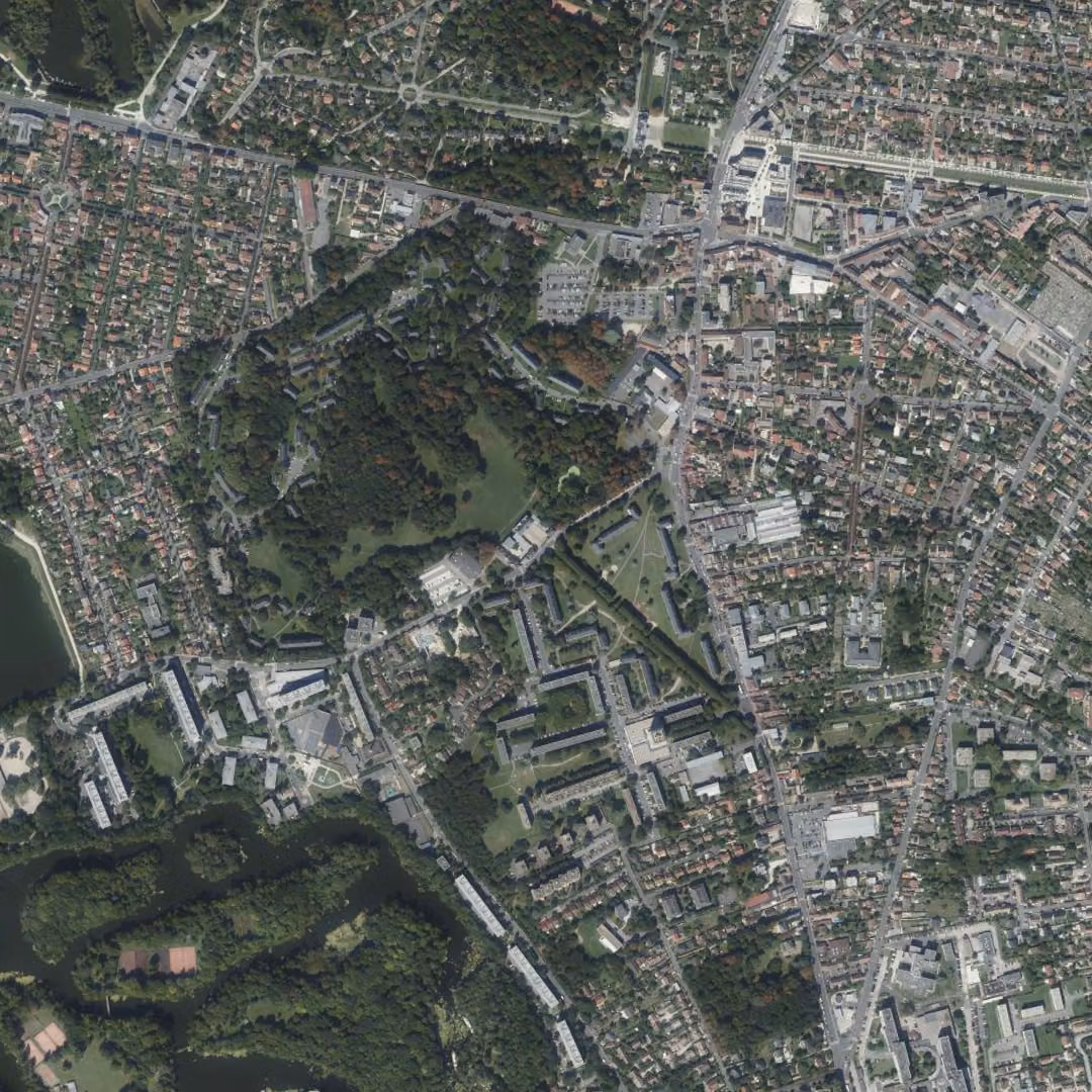 Draveil aujourd'hui, le centre vu du ciel