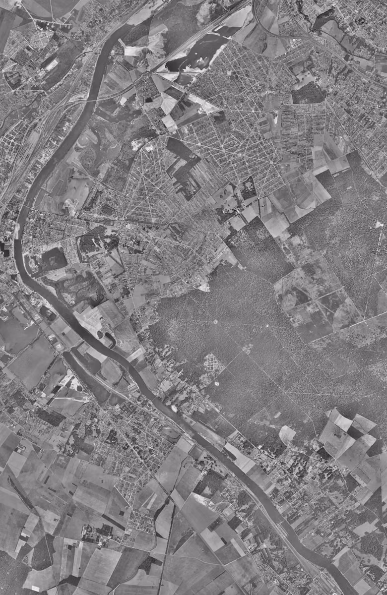 Draveil en 1949, le territoire vu du ciel, au même cadrage