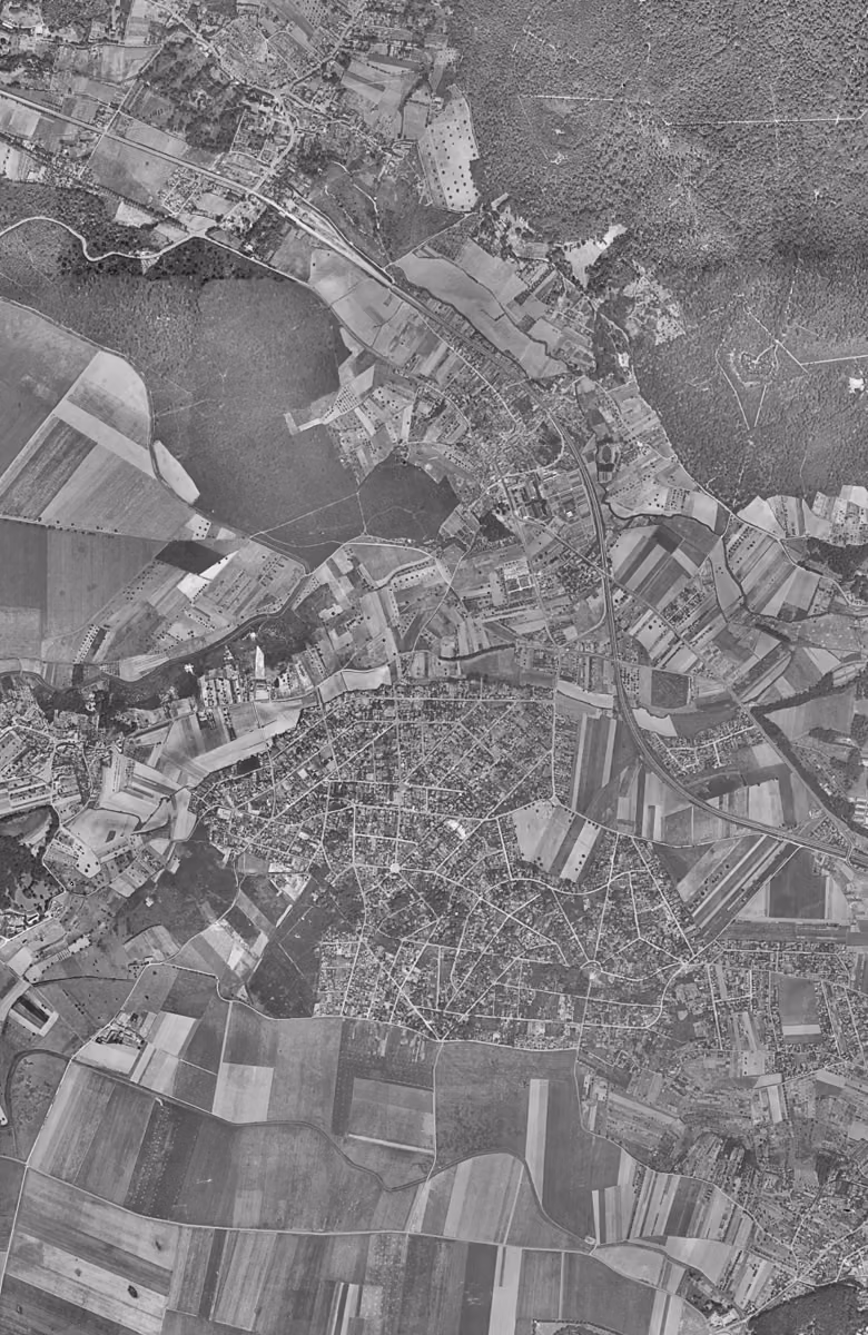 Igny en 1949, le territoire vu du ciel, au même cadrage