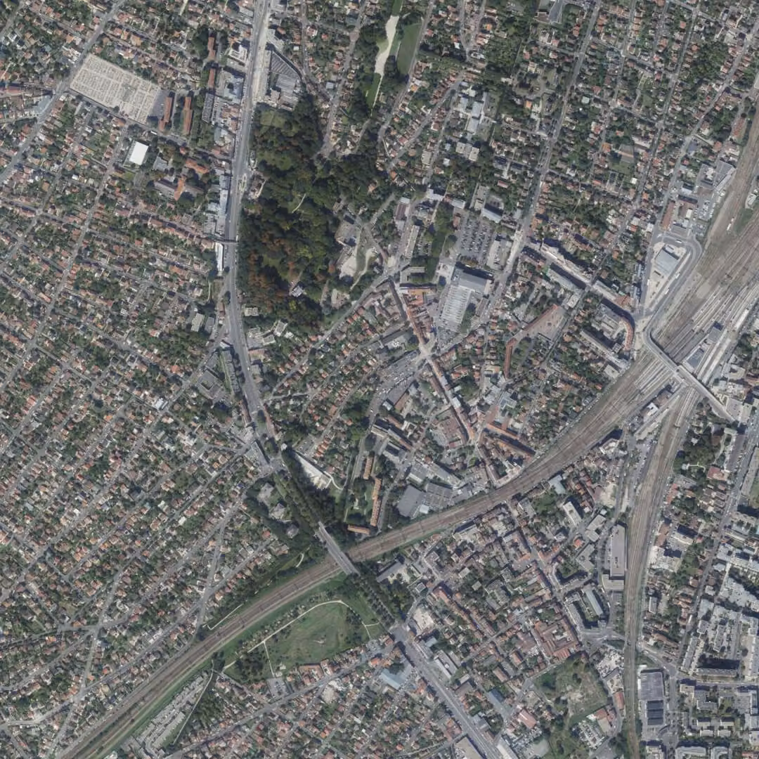 Juvisy-sur-Orge aujourd'hui, le centre vu du ciel