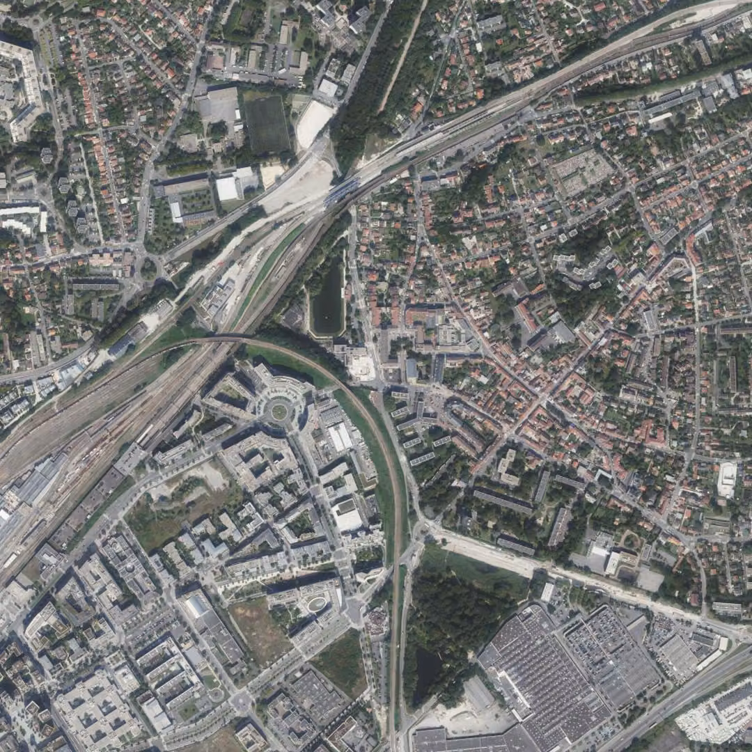 Massy aujourd'hui, le centre vu du ciel
