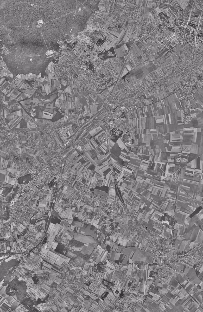 Massy en 1949, le territoire vu du ciel, au même cadrage