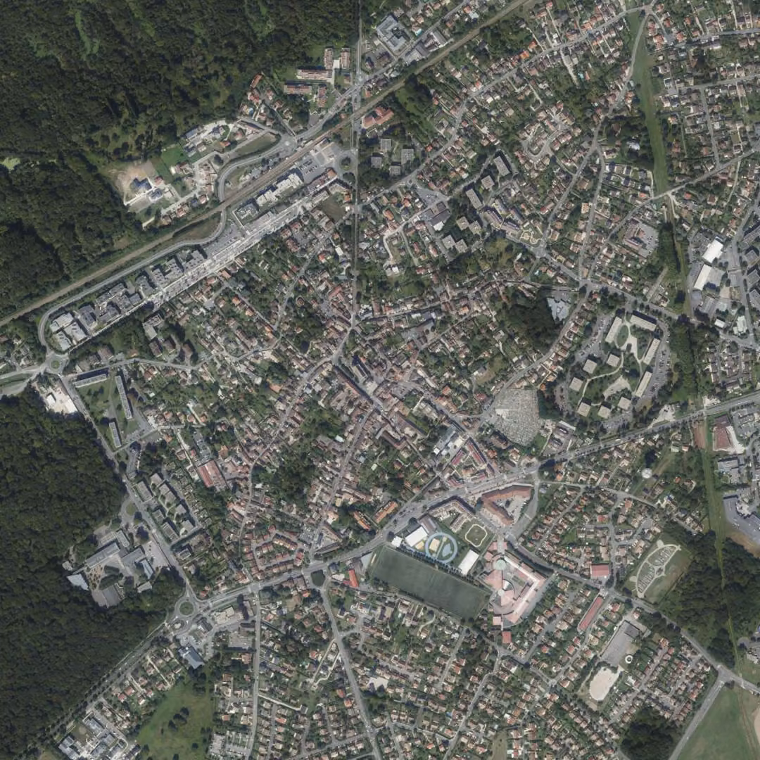 Mennecy aujourd'hui, le centre vu du ciel