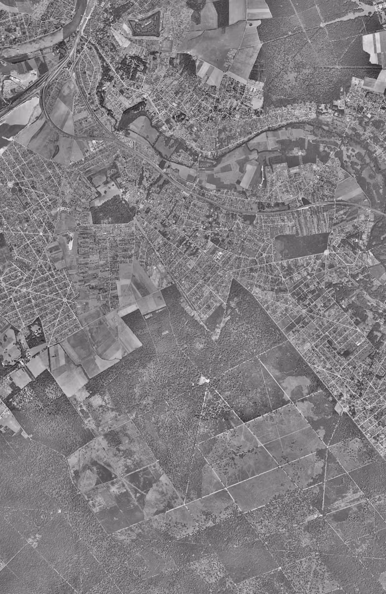 Montgeron en 1949, le territoire vu du ciel, au même cadrage