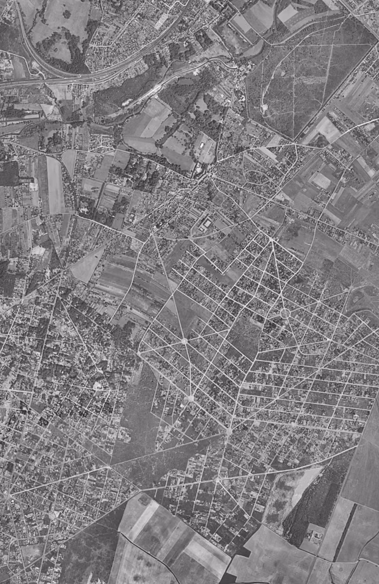 Morsang-sur-Orge en 1949, le territoire vu du ciel, au même cadrage