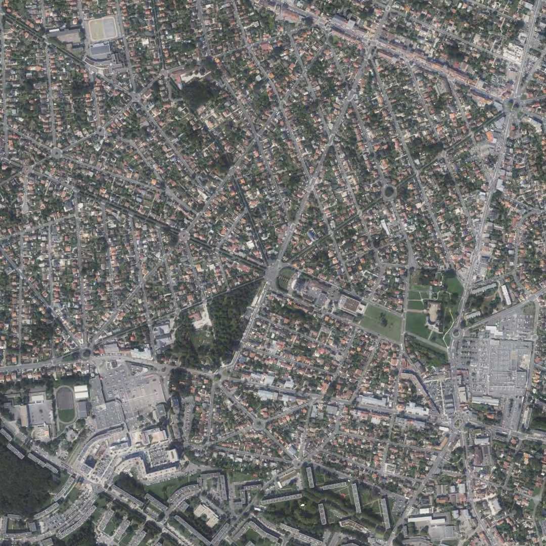 Sainte-Geneviève-des-Bois aujourd'hui, le centre vu du ciel