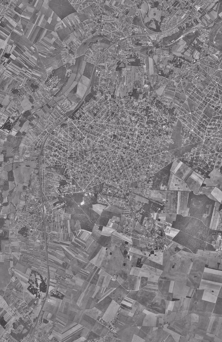 Sainte-Geneviève-des-Bois en 1949, le territoire vu du ciel, au même cadrage