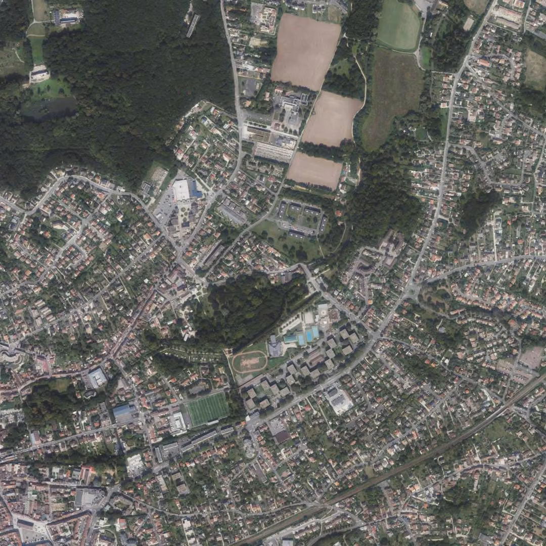 Saint-Germain-lès-Arpajon aujourd'hui, le centre vu du ciel