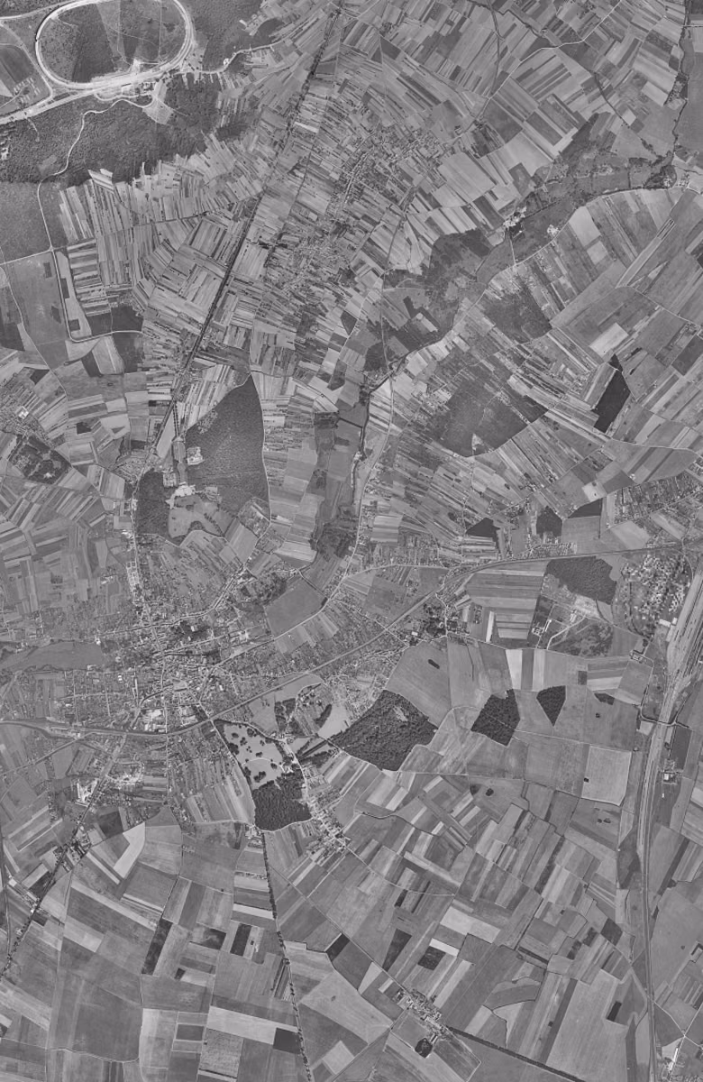 Saint-Germain-lès-Arpajon en 1954, le territoire vu du ciel, au même cadrage