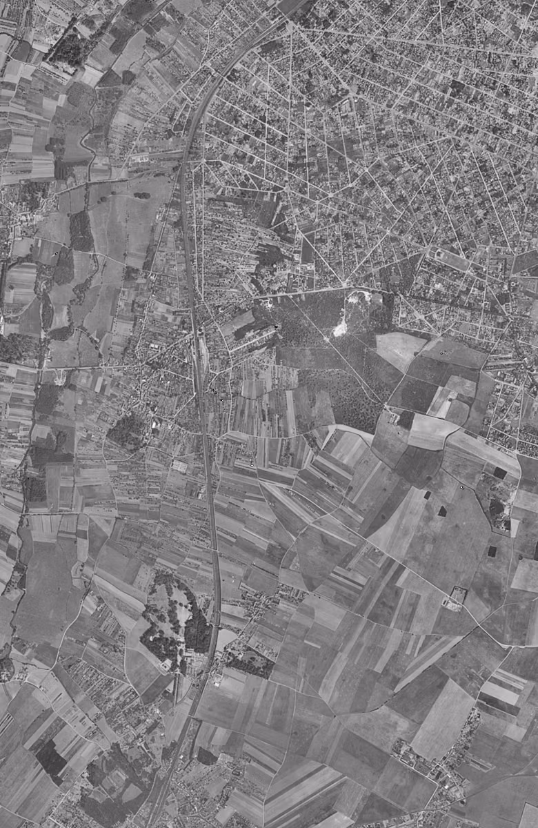 Saint-Michel-sur-Orge en 1949, le territoire vu du ciel, au même cadrage