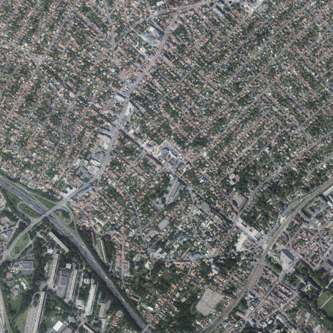 Savigny-sur-Orge aujourd'hui, le centre vu du ciel