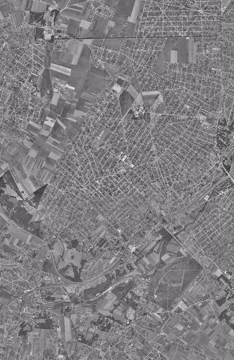 Savigny-sur-Orge en 1949, le territoire vu du ciel, au même cadrage