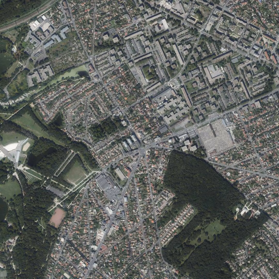 Vigneux-sur-Seine aujourd'hui, le centre vu du ciel