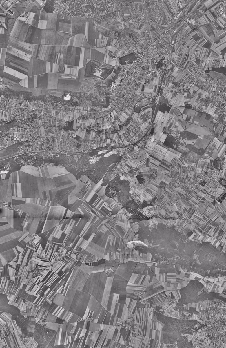 Villebon-sur-Yvette en 1949, le territoire vu du ciel, au même cadrage