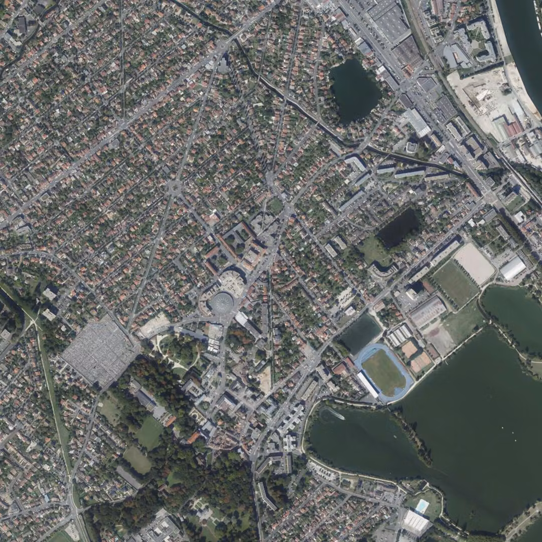 Viry-Châtillon aujourd'hui, le centre vu du ciel