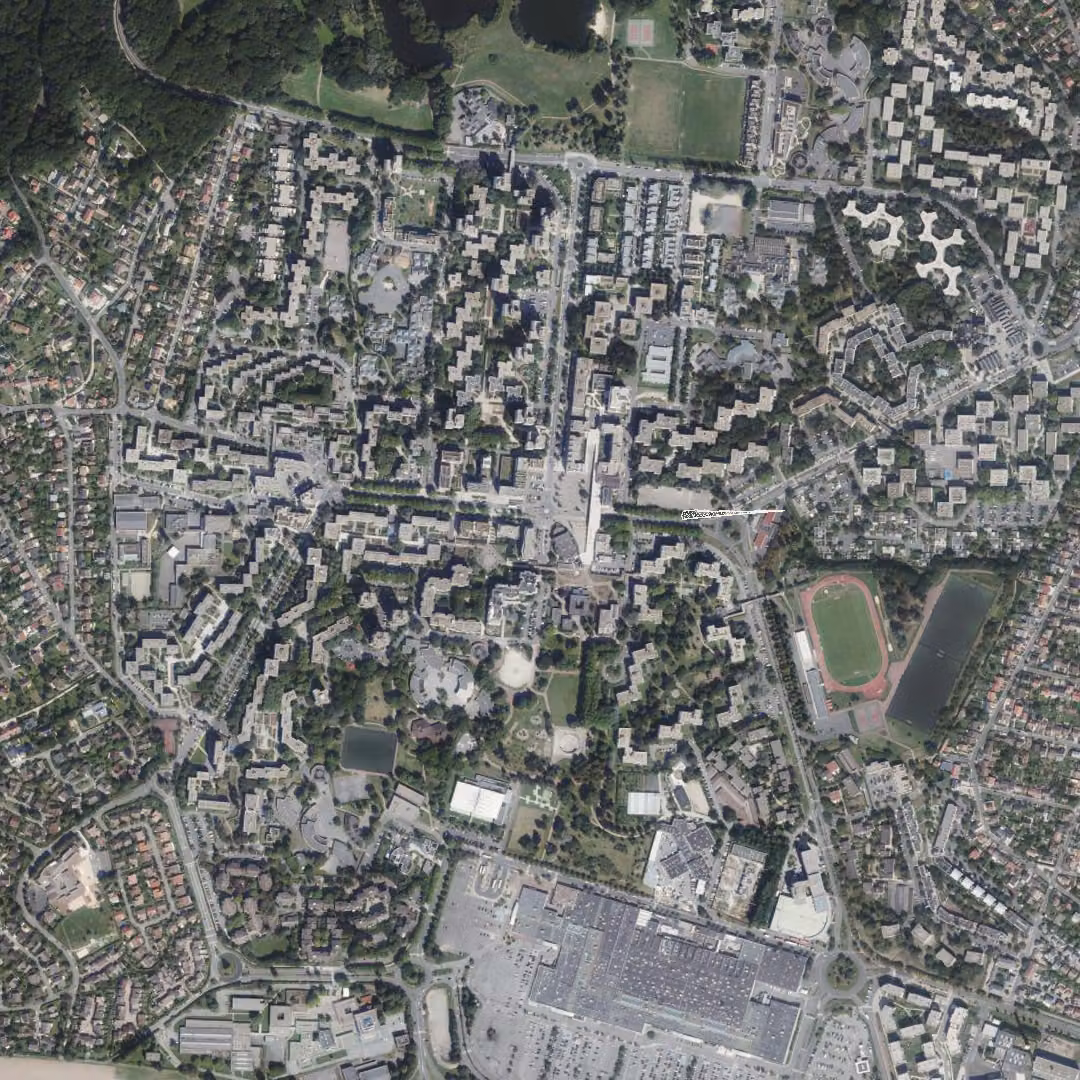 Les Ulis aujourd'hui, le centre vu du ciel