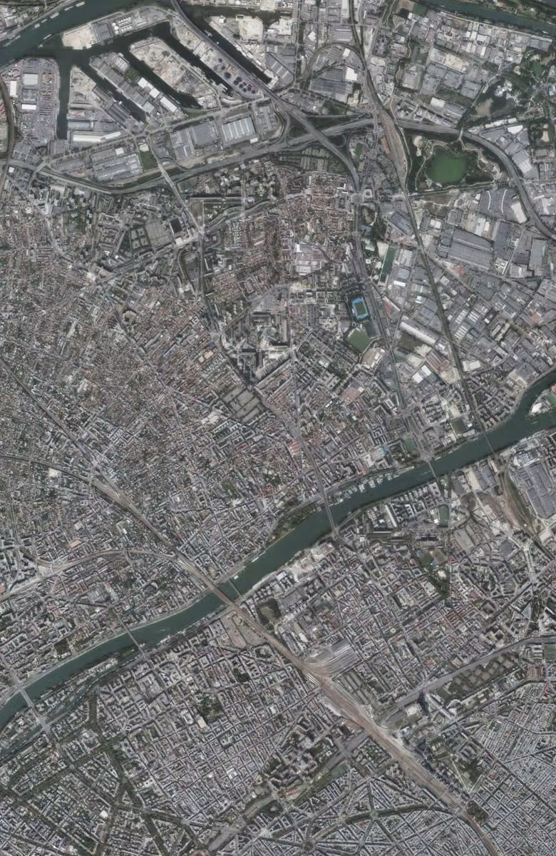 Asnières-sur-Seine aujourd'hui, le territoire vu du ciel