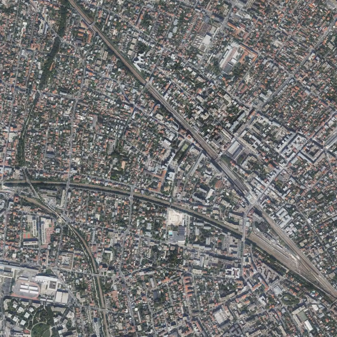 Bois-Colombes aujourd'hui, le centre vu du ciel