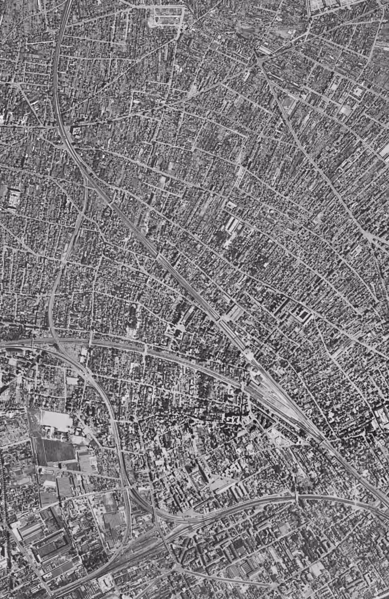 Bois-Colombes en 1949, le territoire vu du ciel, au même cadrage