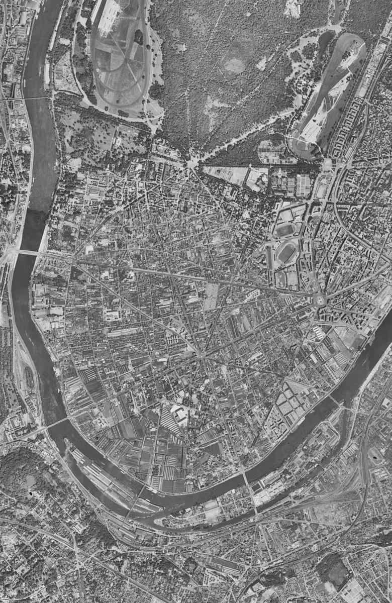 Boulogne-Billancourt en 1949, le territoire vu du ciel, au même cadrage