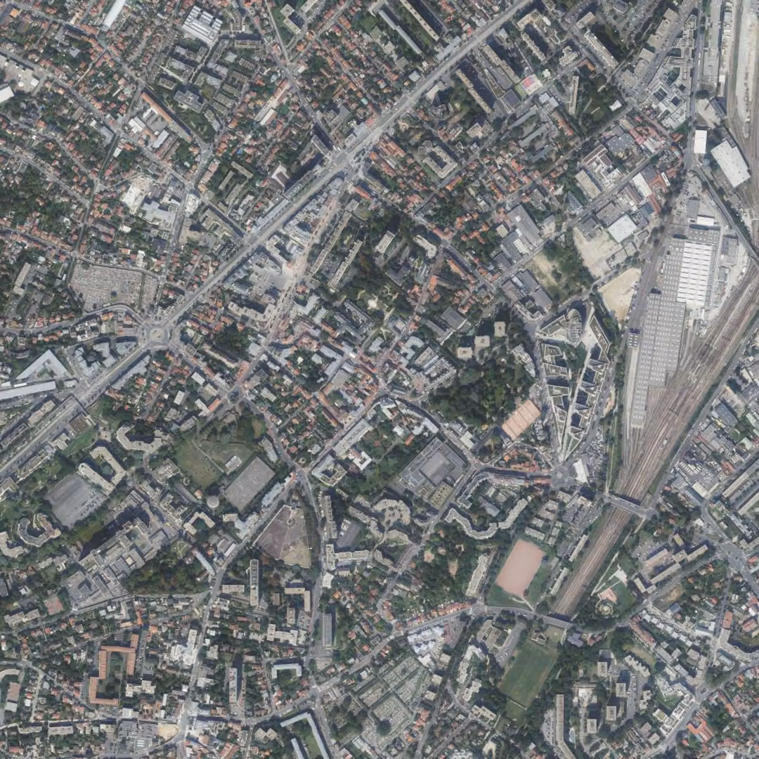 Châtillon aujourd'hui, le centre vu du ciel